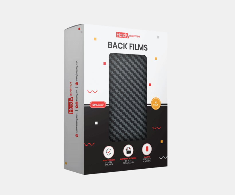 Box of back films 1 hydrogel protectors for mobile phones