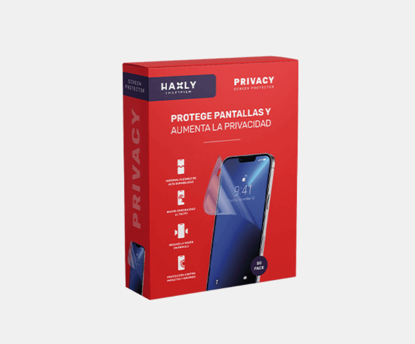 Box of privacy hydrogel protectors for mobile phones